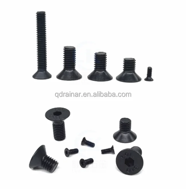 anidize black DIN 7991 flat socket head bolt hexagon socket counter sunk head screw