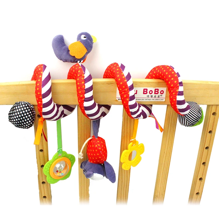 Purple Bird Stroller And Travel Activity Spiral Baby musical toy