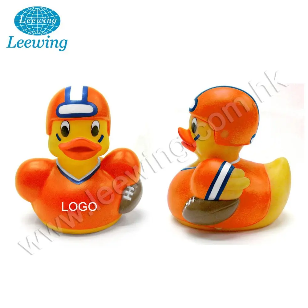 Vinyl American Football Rugby Sports Uniform Yellow Rubber Duck Promotional Gift