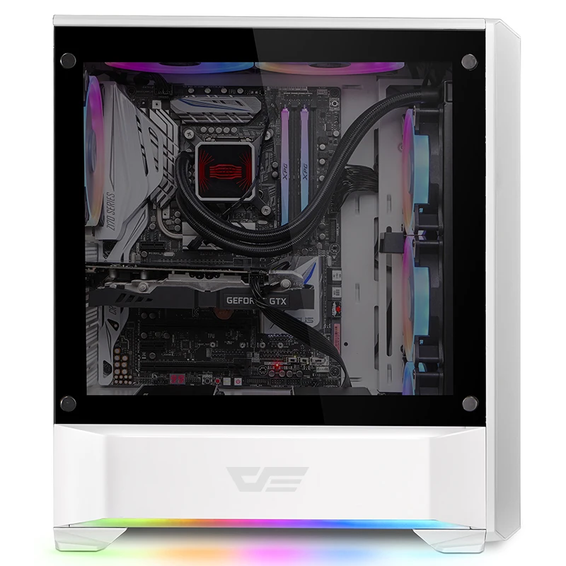 
Rainbow light darkFlash T20 White glass computer case (Light synchronization) 