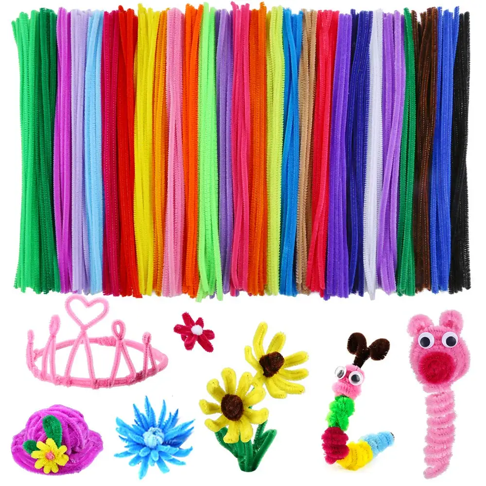 Multicolour Chenille Stems Stick Cleaners Kids Educational Toy Handmade Chenille Stems Pipe for DIY Craft Supplie