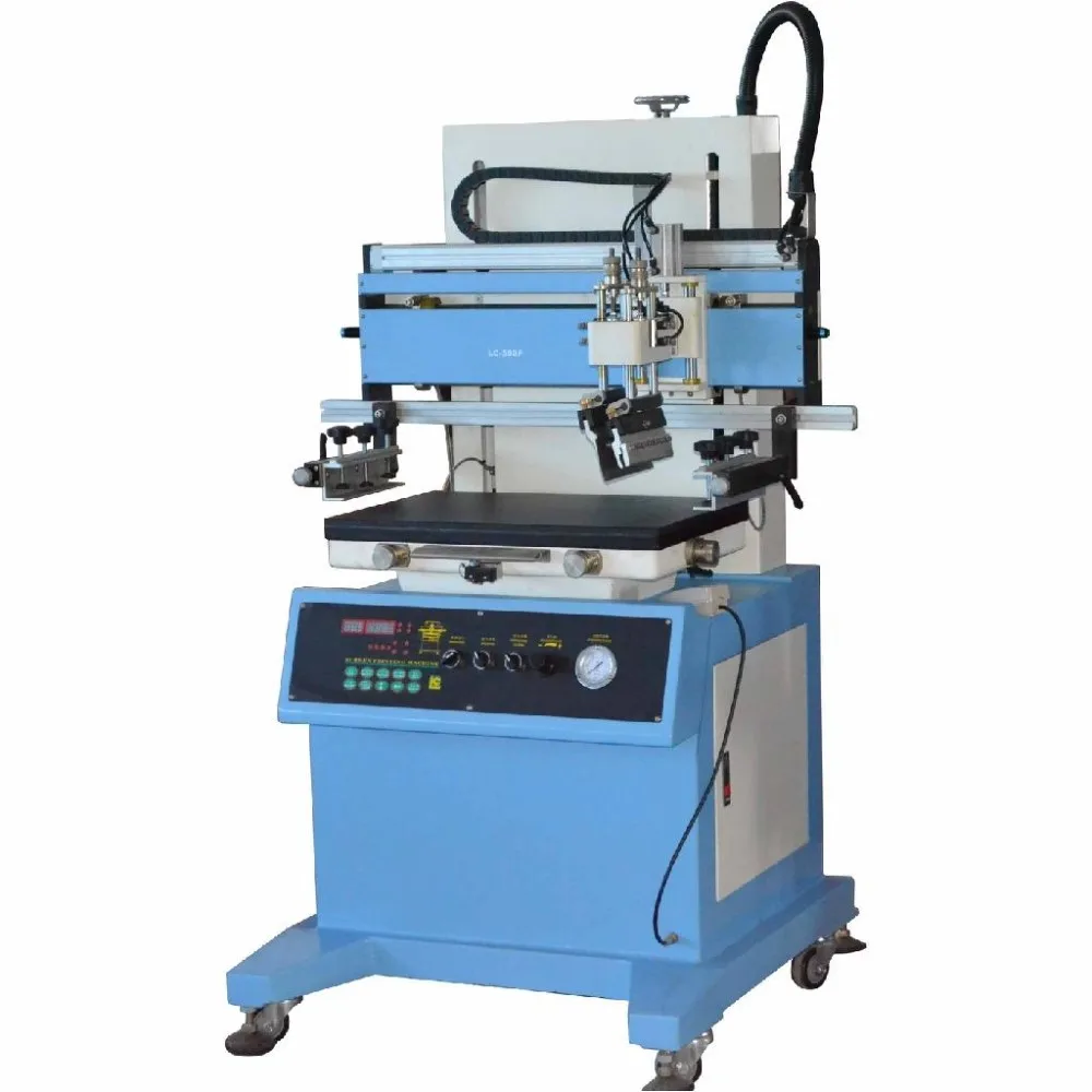 China LC Plane Vaccum Paper Bag Tshirt Tag Screen Printing Machine Flat Bed Screen Printinig Machine