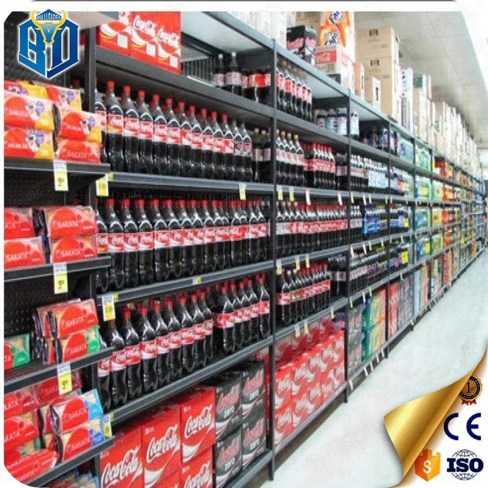 Metallic Material and Double-sided grocery shelves