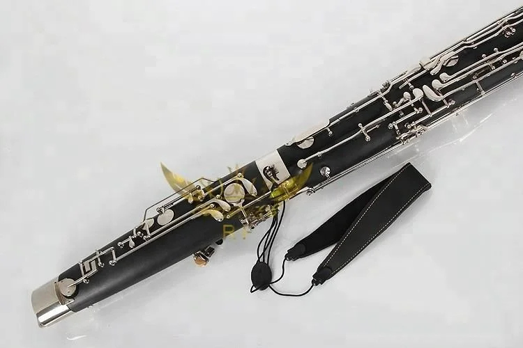 Roffee Adult Nickel plated C tone ABS Ebony Powder Bassoon