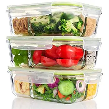 
4 pieces glass food container set with BPA free Lock Lid 