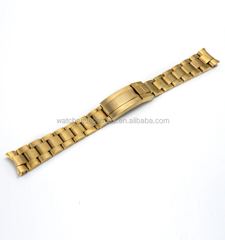 Wholesale gold sub watch strap curved end for rlx watch