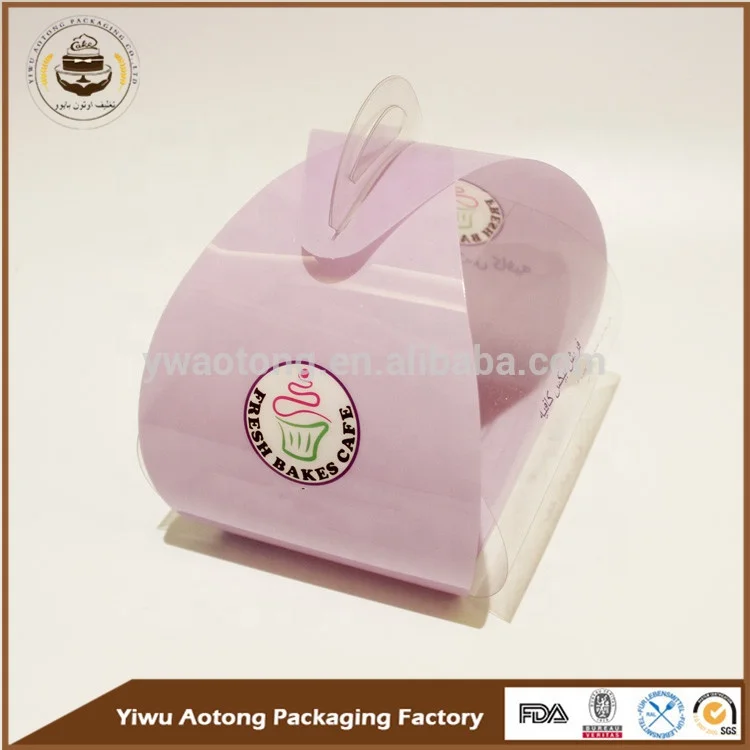 mini cupcake boxes PET clear plastic cake box for bakery packaging