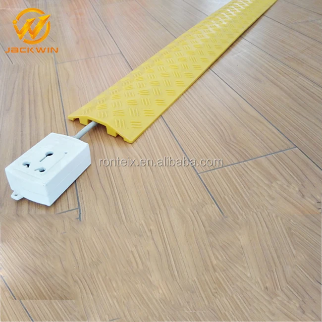Yellow or Black Plastic 1 Channel Electrical Cord Cover for Floor