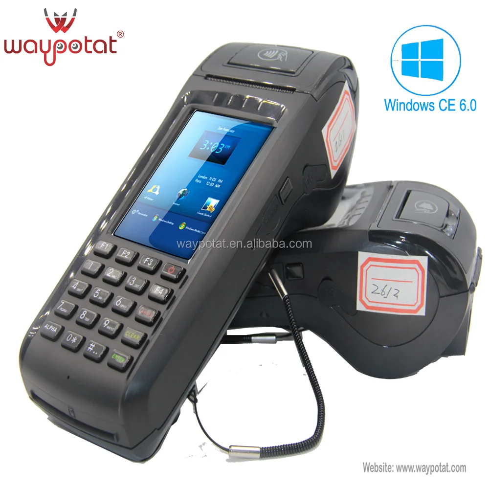 
WAYPOTAT handheld gprs pos with 1D/2D barcode and Windows ce OS free SDK vpos3396 