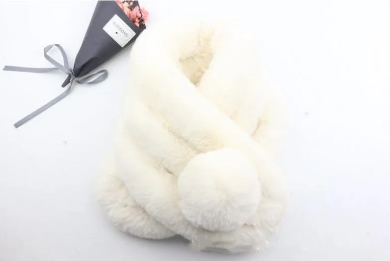 STABILE зимний теплый женский толстый теплый шарф из искусственного меха кролика с помпоном