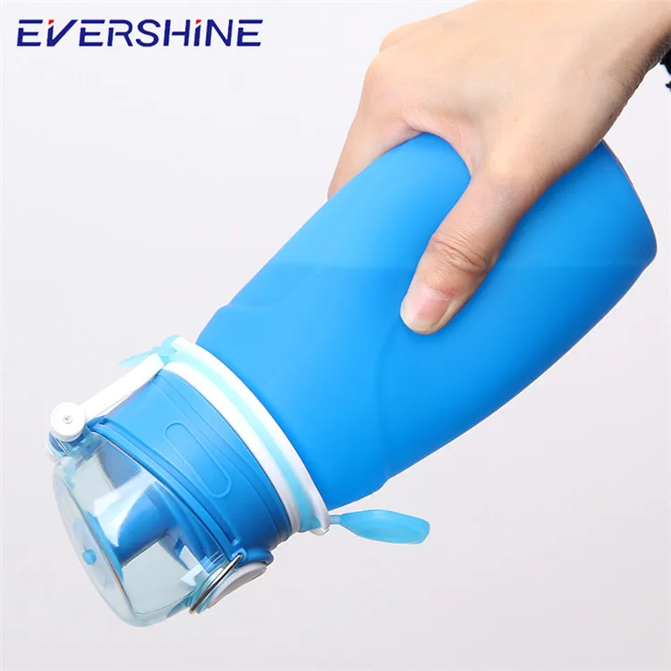 Hot Sale bulk item customized travel bpa free sports wholesale drinking silicone collapsible water bottle