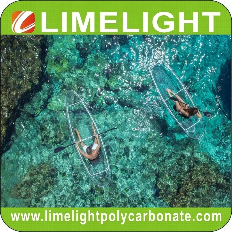 double seats and paddles transparent canoe clear kayak crystal canoe rowing boat polycarbonate kayak
