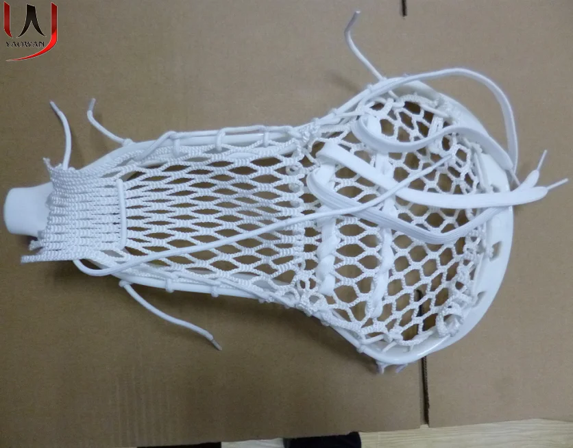 Factory wholesale good quality STOCK FOR SALE white professional semi hard lacrosse mesh BIG DISCOUNT 10 diamond Lax mesh