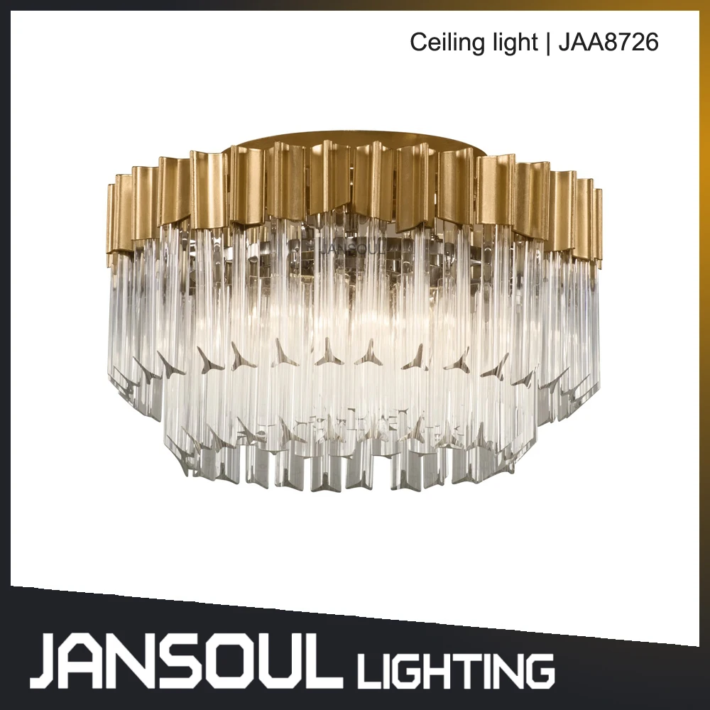 Jansoul fancy luminaria italy design dining room kitchen copper crystal ceiling lamp light pendant chandelier