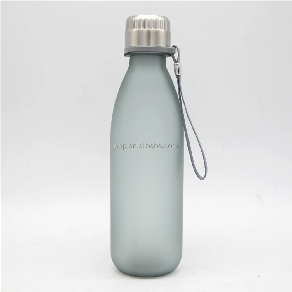 
eco-friendly BPA free single wall plastic logo customized colorful cola bottle with fixed handle 