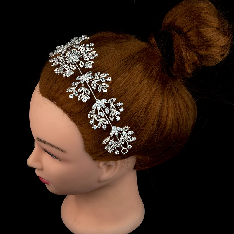 Echsio High Quality Women Accessories Tiara Crown Fine Zircon Charm Women Crown For Noble Lady Sliver Plating Jewelry BC4687