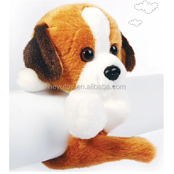 Wholesale browen dog rope plush toy with bow/lifelike 10cm pokemon dog toy
