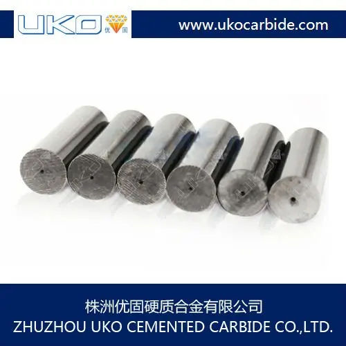 Holes can be specially positioned in tungsten carbide rods