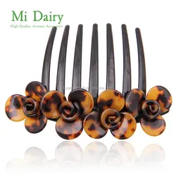 MiDairy Simpleness  Flower High Quality Cellulose Acetate Hair Accessories Combs custom comb combs for women