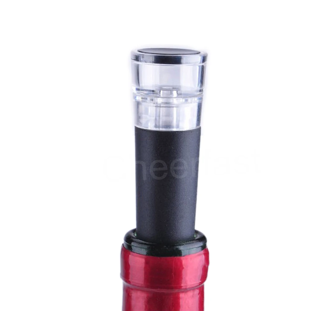Top Selling Wine Sealer Vacuum Pump Reusable Air Pump Sealed Black Leaktight Bottle Outlet Wine Bottle Stopper Vacuum Pump