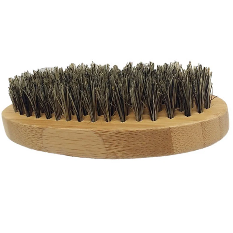 Boar Bristles Beard Brush With Bamboo And Wood Mustache Brush Customize Label Logo