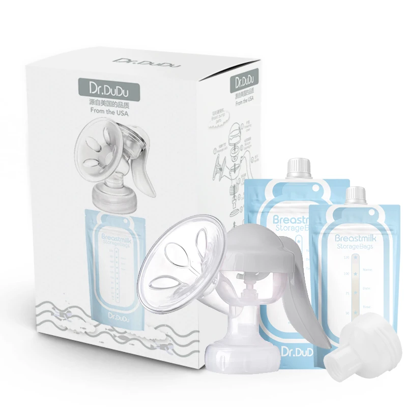 
Drdudu eco-friendly breast milk storage bag suit connect with silicon breast pump manual 