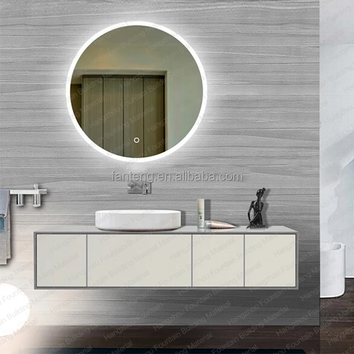 Modern Style MDF PVC Wood Bathroom Furniture Vanity Wall Mounted Hotel Project Design With UL IP44 Led Mirror Bathroom Cabinet