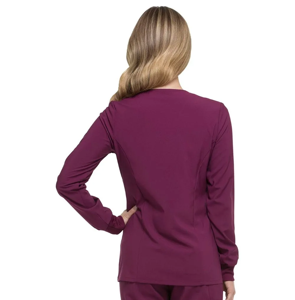 Long sleeves medical scrub suits in healthcare uniforms designs