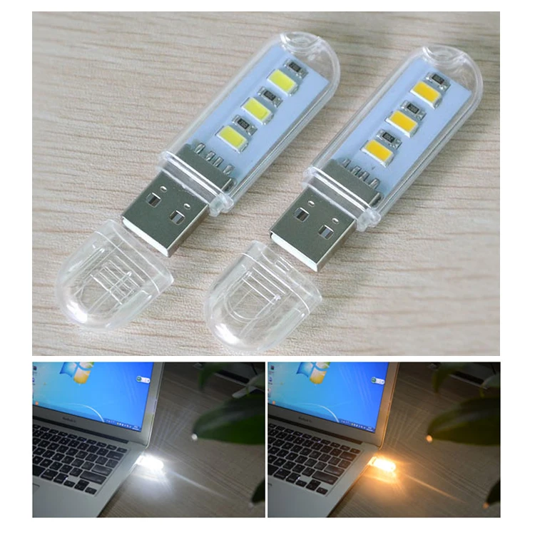 
3 LEDS mini usb led light reading light camping light for laptop notebook PC keyboard 