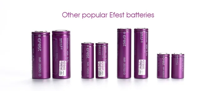 IMR 18650 3.7v 25a 2600mah Efest Rechargeable Lithium Ion For Battery Pack