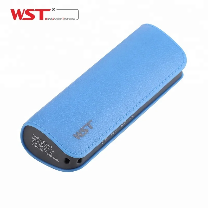 Shenzhen WST powerbank brand 18650 lithium ion battery portable mini power bank 2600mah