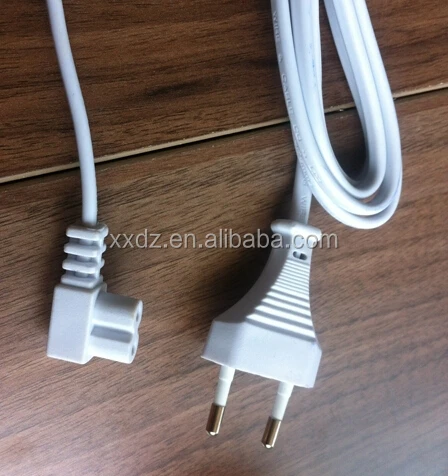 
EU 2 Pin power cord with angled C7 