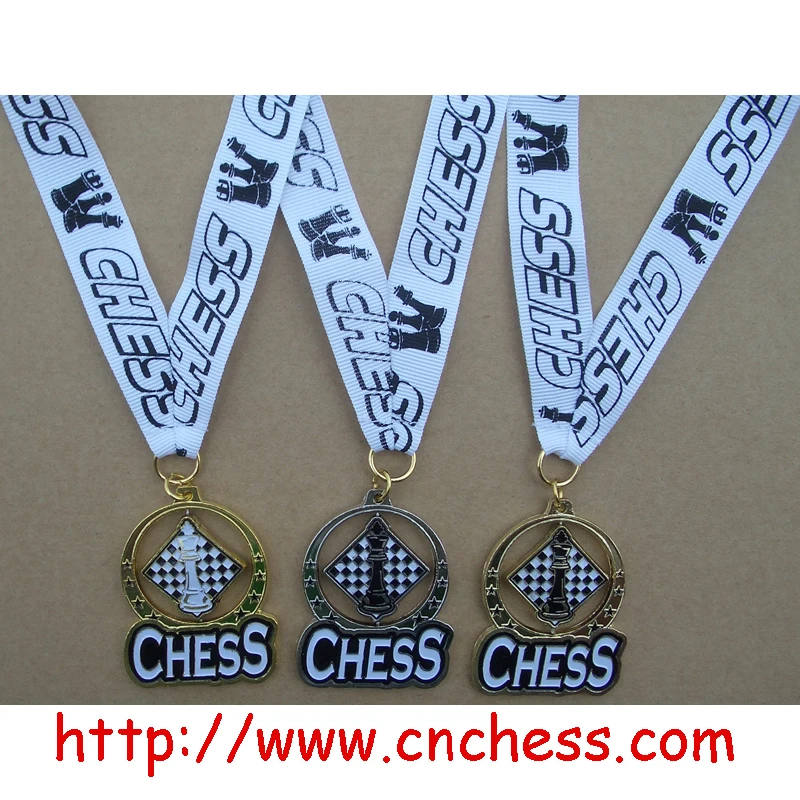 Spinning Chess Medal on Ribbon