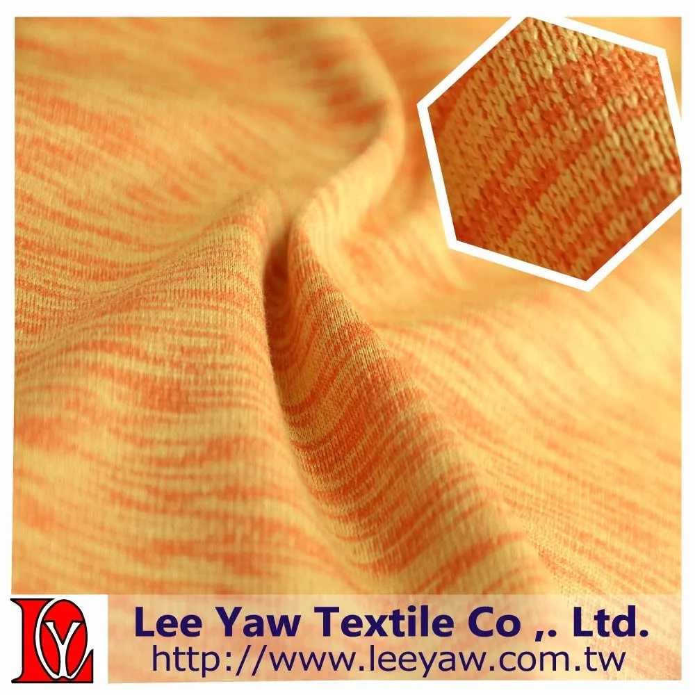 
polyester face heather peach back birdeyes fabric 