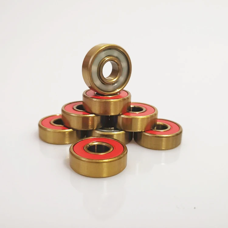 Skateboard Bearing Golden Titanium Coated Skate Bearings with Removable Shields