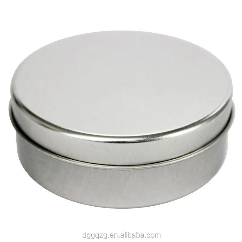 small round plain metal tin boxes