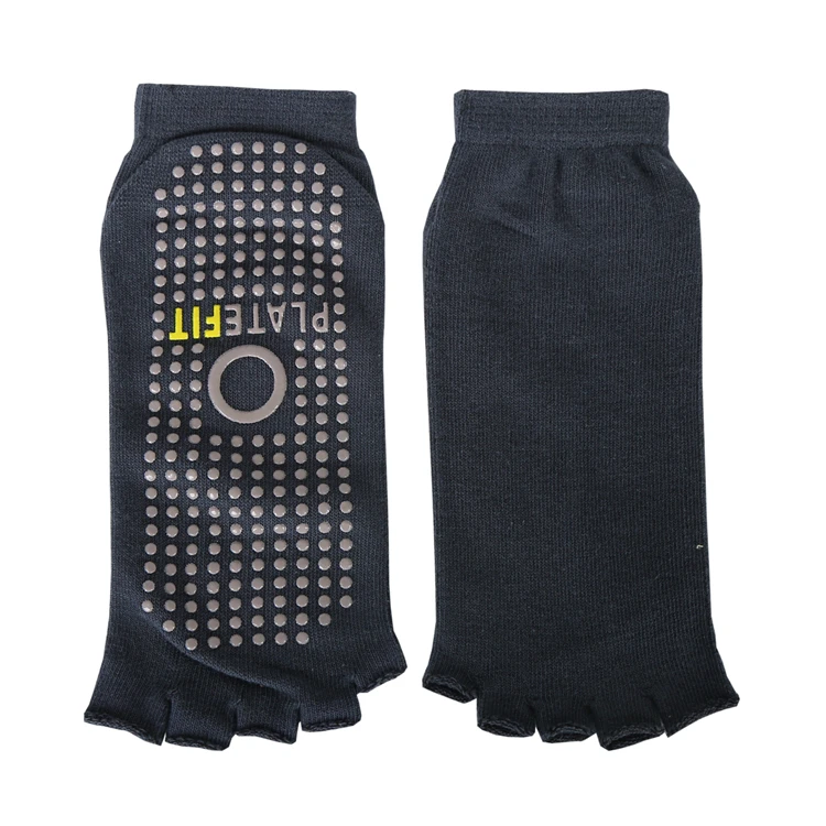 
black color custom pilates socks 5 toe ankle socks for yoga 