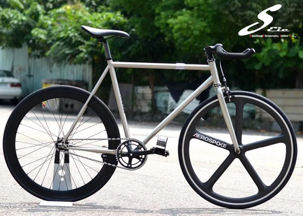 Aero spoke wheels 700c chrome moly fixed gear bike