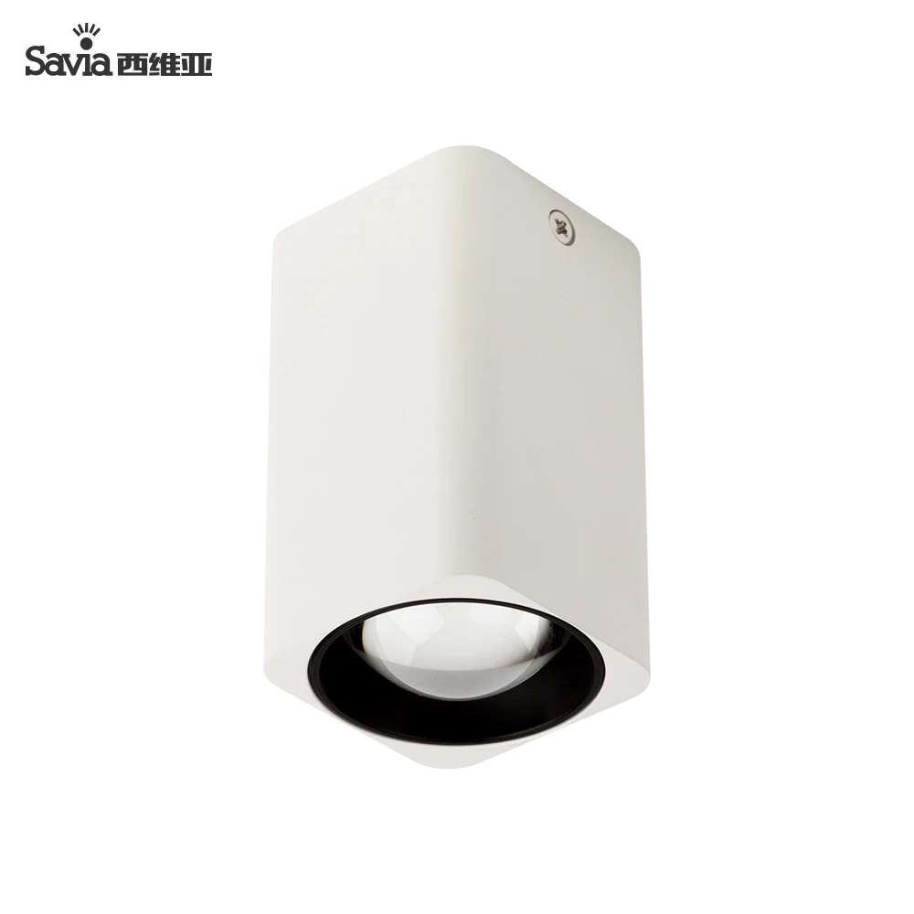 Savia Modern Aluminum 12W Cob Square Surface Mounted Ceilling Fitting Lamp Spotlight LED Downlight For Living Room/Restaurant