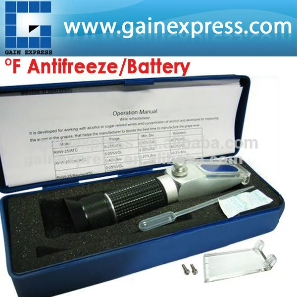 RHAN-100ATC Степень f рефрактометра гликоля антифриза аккумуляторной кислоты жидкий