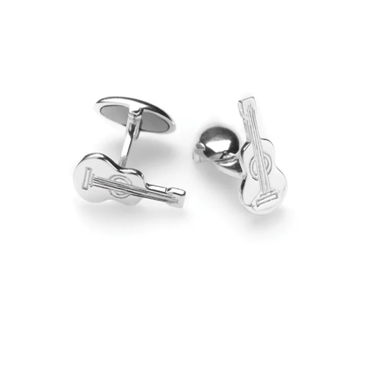 Hot Selling Cute Guitar Shape Custom Make Bulk Cufflinks With Factory Price