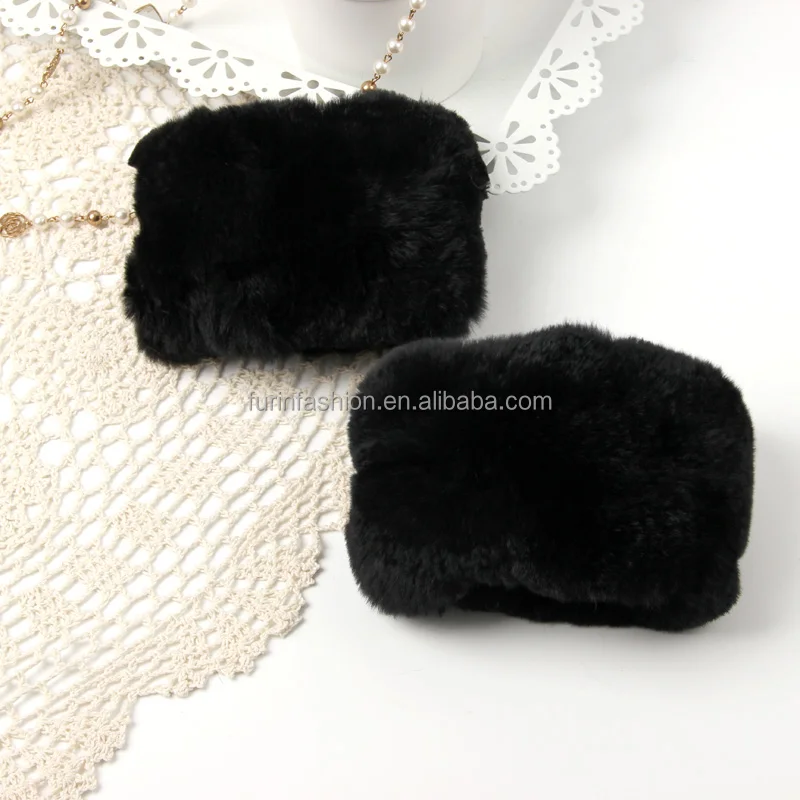 
Wholesale New Design Real Colorful Rex Rabbit Scraps Fur Cuffs for Women Coat&Parka&Jacket Wrist Warm 