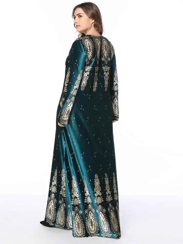 A4249 New Dubai Kaftan Fancy Abaya Jalabiya Beaded Green Caftan Dress