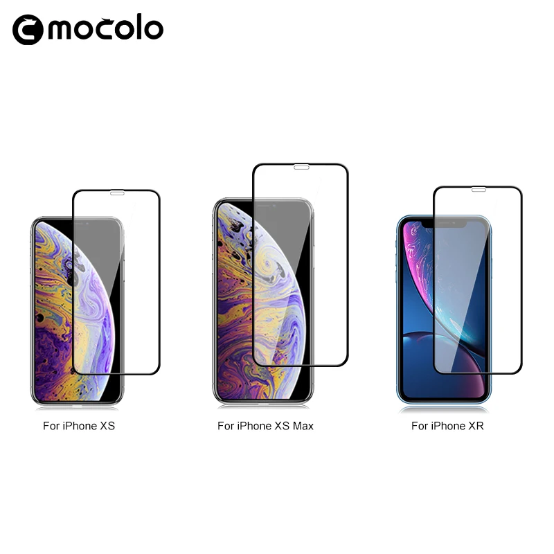 Mocolo Screen Protector Glass With Frame Tempered 3D Glass for iPhone Xs Xr Xs Max