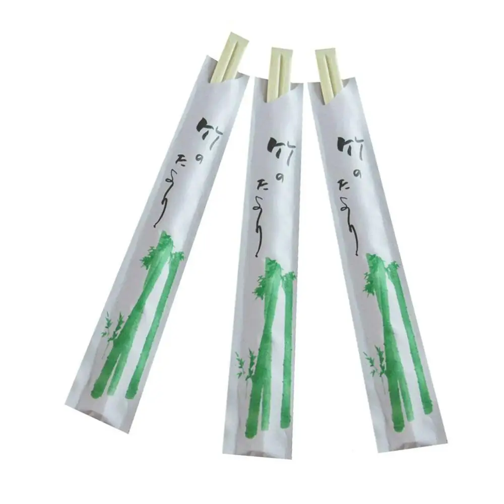 Одноразовые Бамбуковые Tensogue порезанные палочки, полностью бумажные упаковочные палочки для еды на заказ