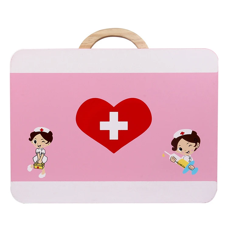 Wholesale Pretend Hospital Doctors Nurse Simulation Toy Wooden Medical Kit Role Play Set Toy