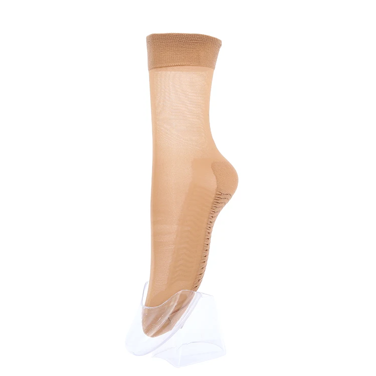 China factory transparent thin nude nylon foot massage ankle socks women