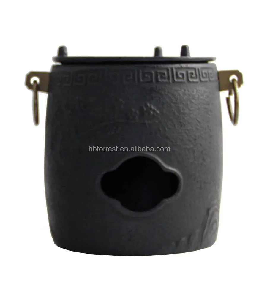 Cast iron teapot stove with handles