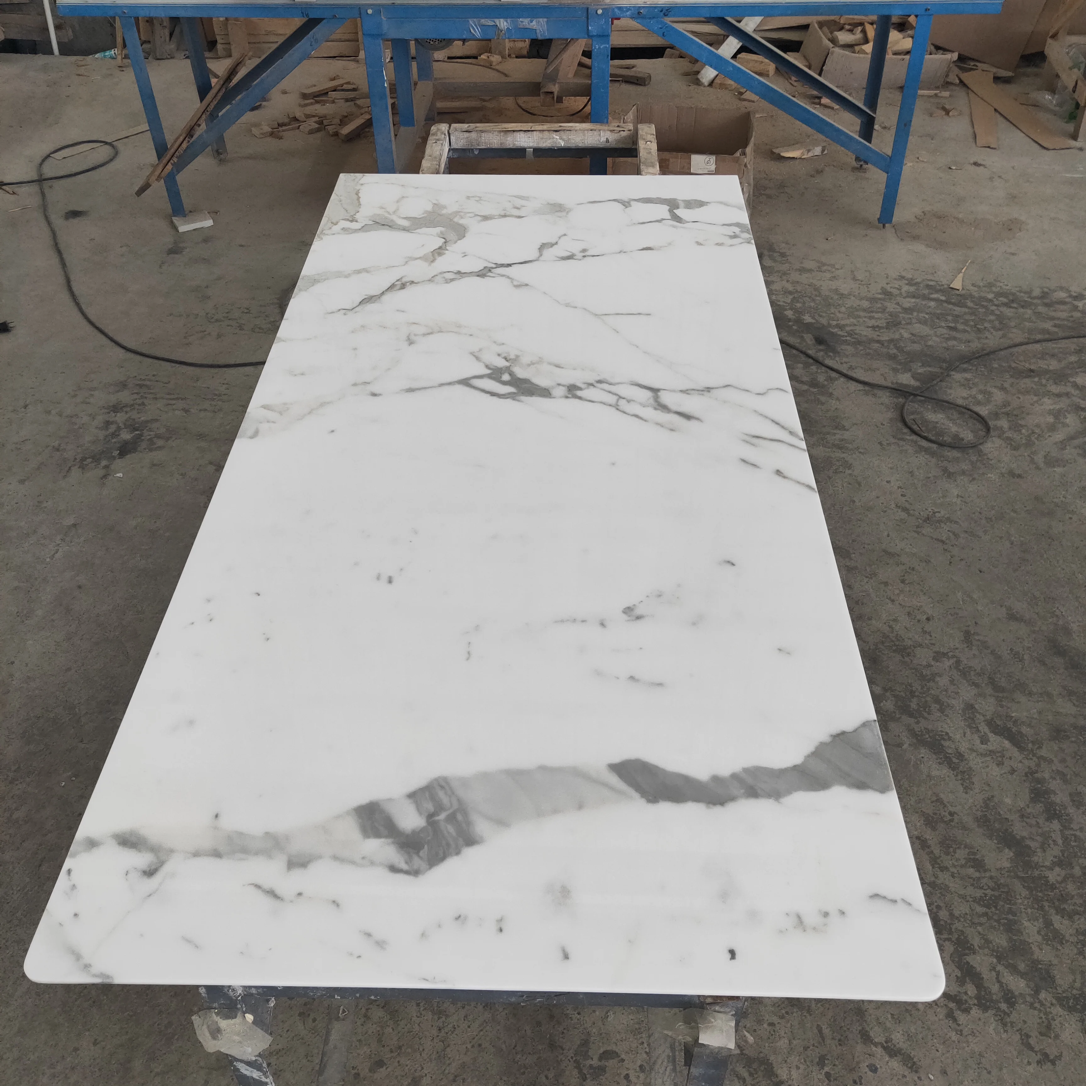 Gray Glass Dining Table Top Artificial Marble Kitchen Countertops
