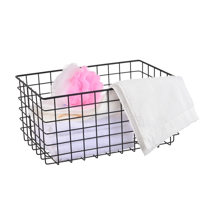 
Large size rectangle metal iron kitchen wire display basket for home storage 